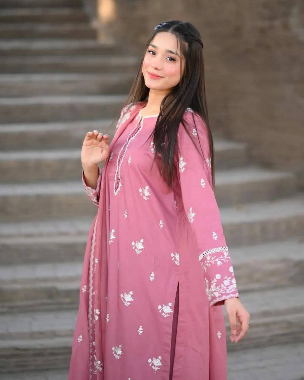 Designer Blush Pink Silk Suit with Handwork Detailing