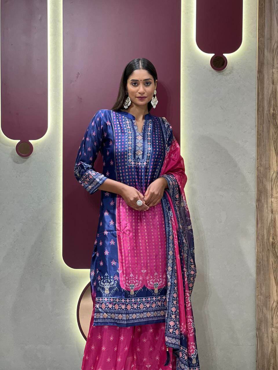 navy blue Kurti with Plazzo set for women