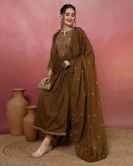 Viscose Chanderi Kurti Set For Women