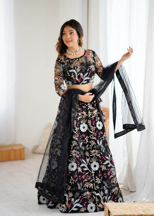 Premium Butterfly Net Lehenga Embellished Lehenga