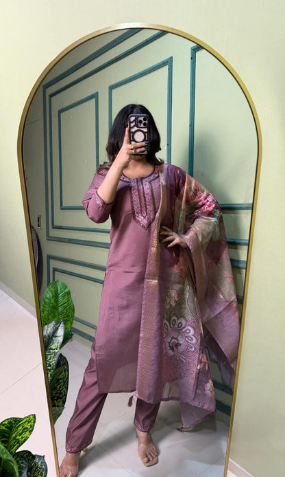 Premium Roman Silk Kurti Set for Women