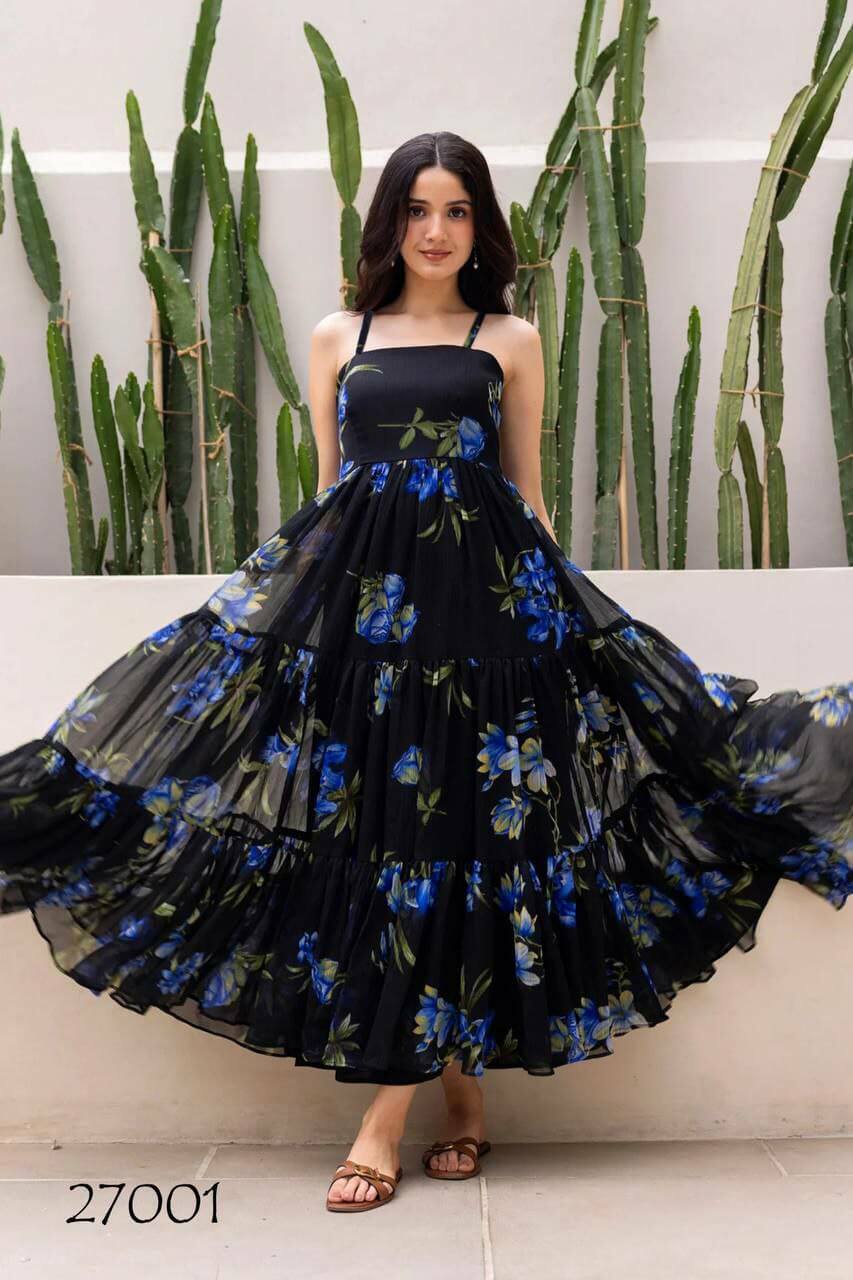 black gown for women l faux gown l Ajinkya Shop