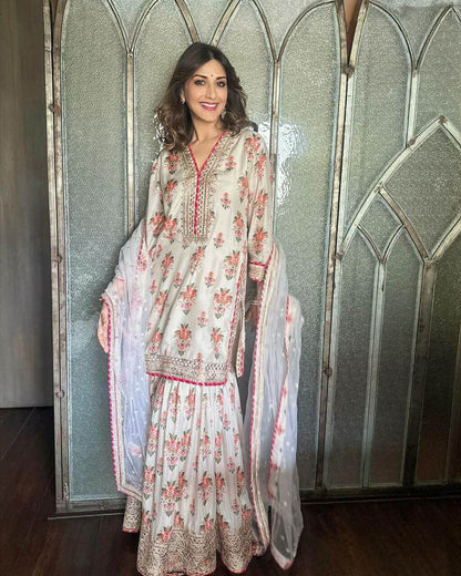 Pure chinon silk Sahara Suit for women