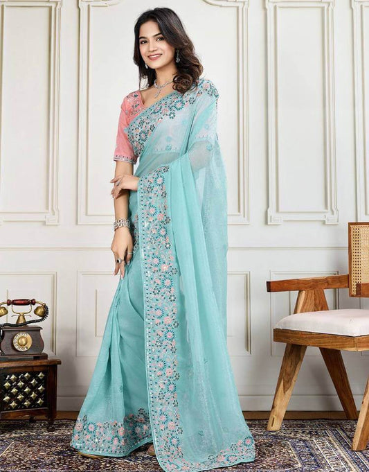 Beautiful Crunchy Silk saree for women