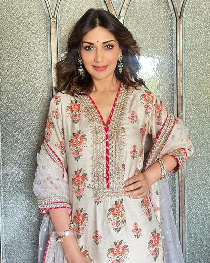 Pure chinon silk Sahara Suit for women