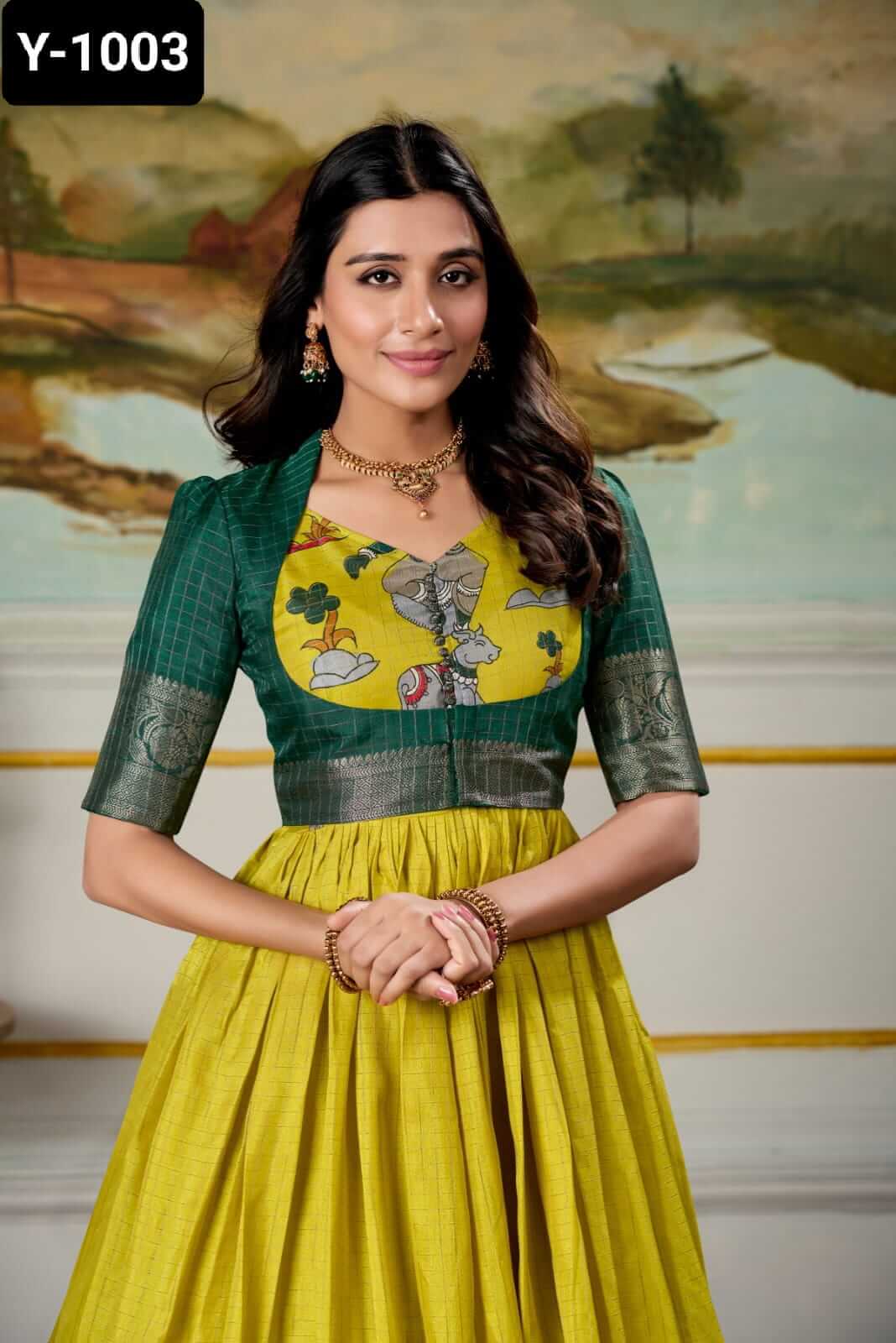 yellow gown with koti for women beautiful gown set for women