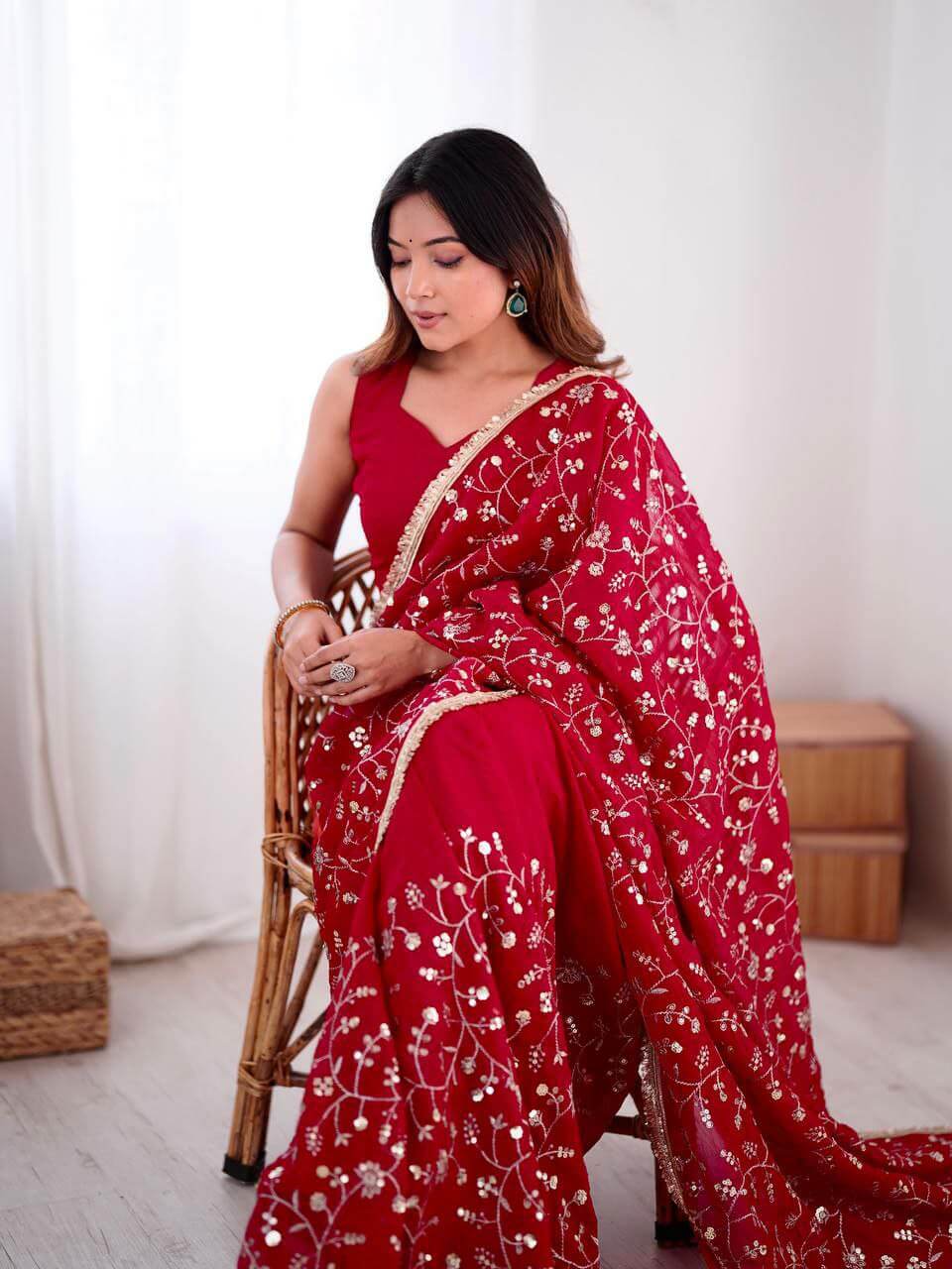 Crunchy Silk Saree for women