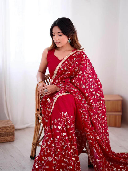 Crunchy Silk Saree for women