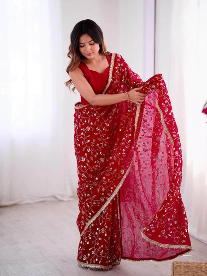 Crunchy Silk Saree for women