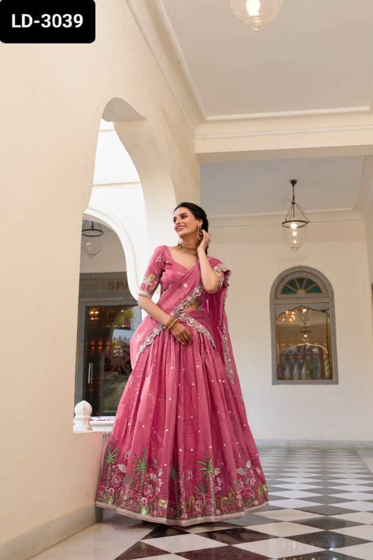 Gold Crush Lehenga saree for women 4 colors