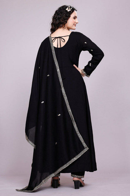 black kurti set for women kurti pant dupatta