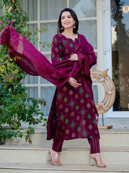 Purple kurti Set for Women 