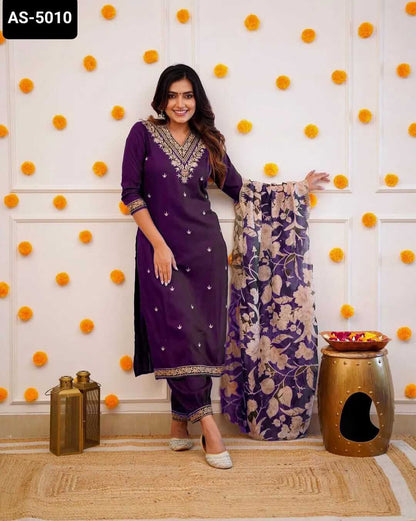 PURPLE KURTI SET FOR WOMEN | 50%OFF | AJINKYA SHOP 