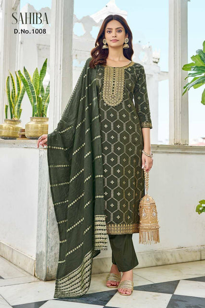 green kurti set for women kurti pant dupatta