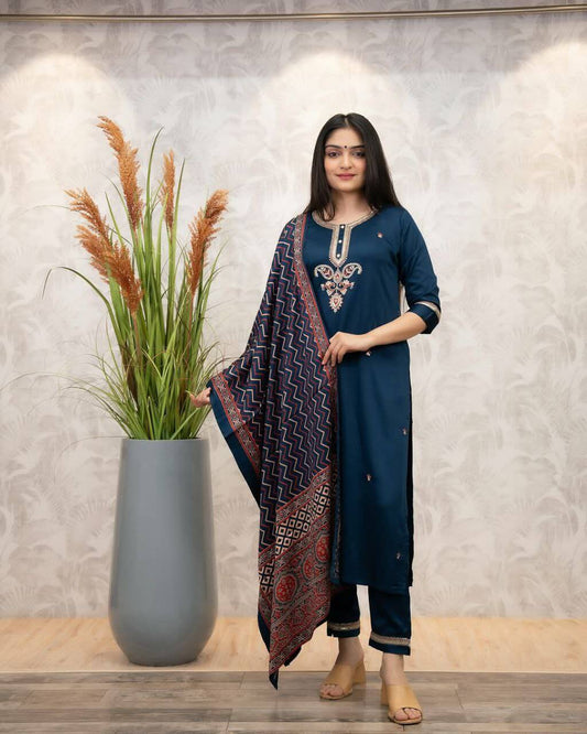 Beautiful pure viscose Chanderi kurti set for women