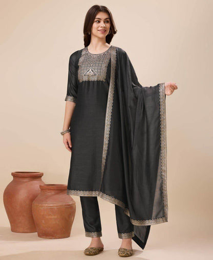 Ethnic Motifs8 Jacquard Kurti Set Kurti, Pant & Dupatta