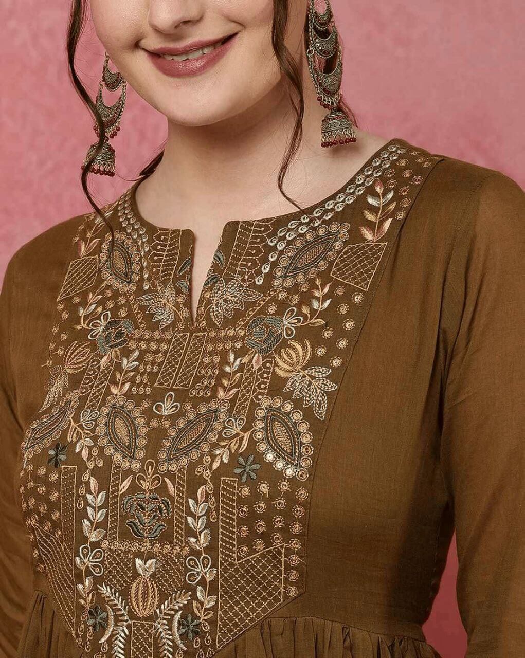 Viscose Chanderi Kurti Set For Women