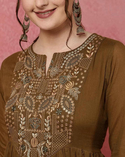 Viscose Chanderi Kurti Set For Women