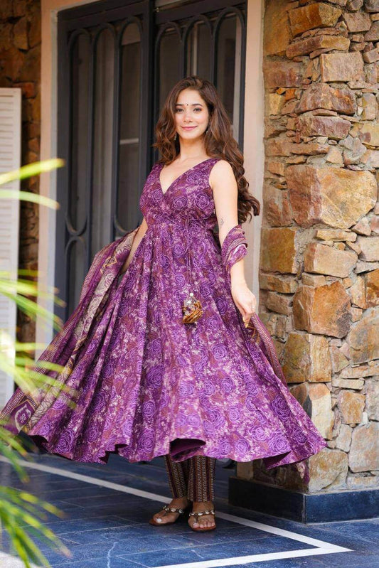 purple dress set for women Ajinkya Shop