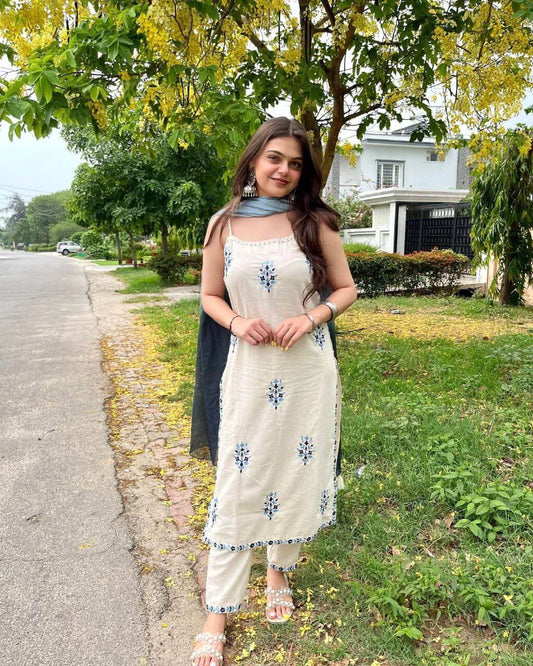 Pur Kora khadi Cotton dress Suit for women