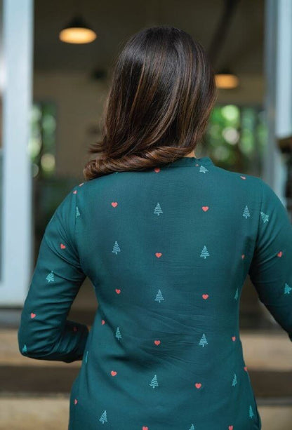Green kurti Top for women