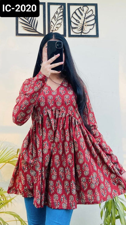 Long sleeve printed tops for office and regular wear