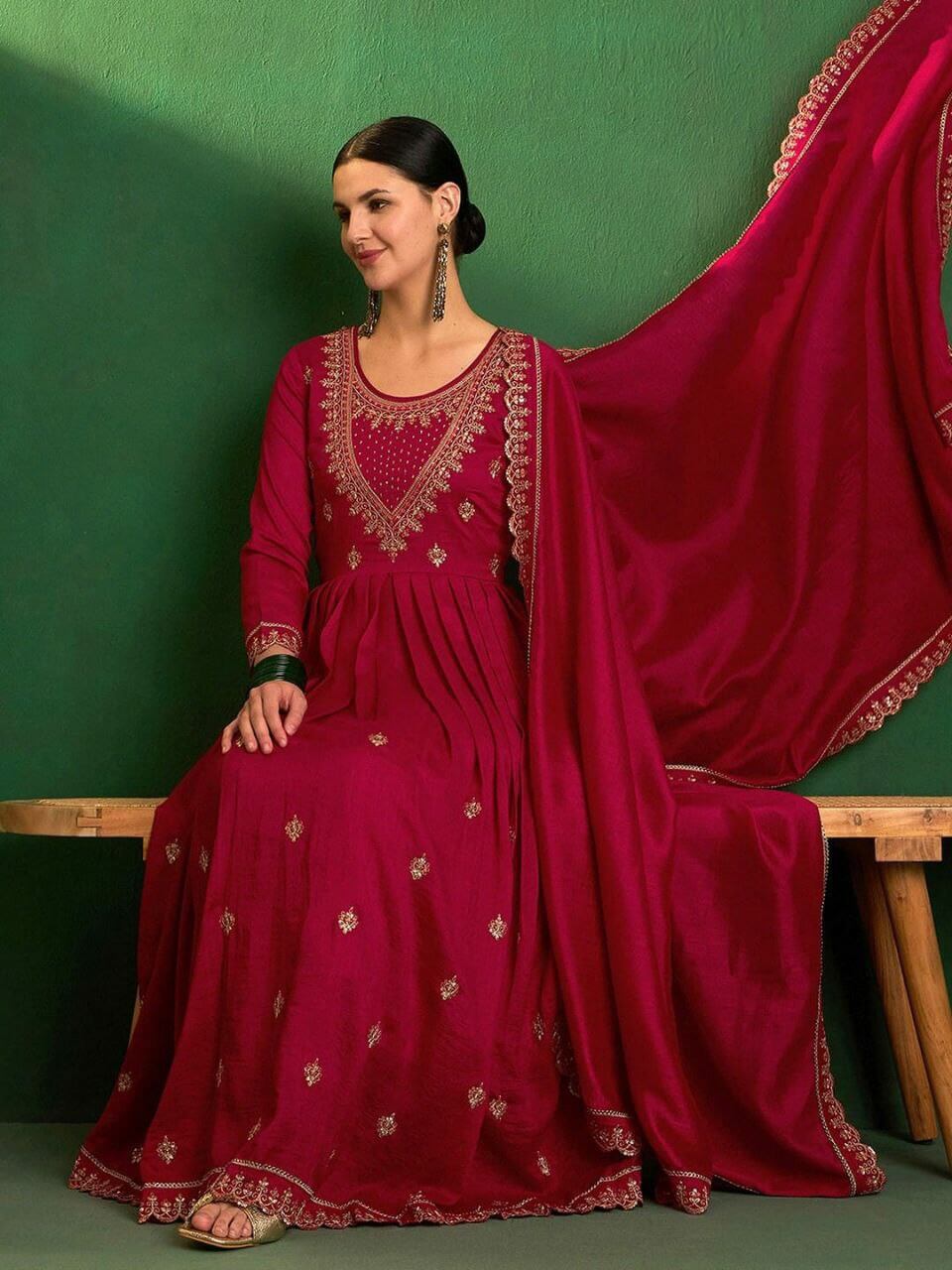 Silk Kurti Set For Women l Kurti Pant Dupatta  50% OFF l Ajinkya Shop