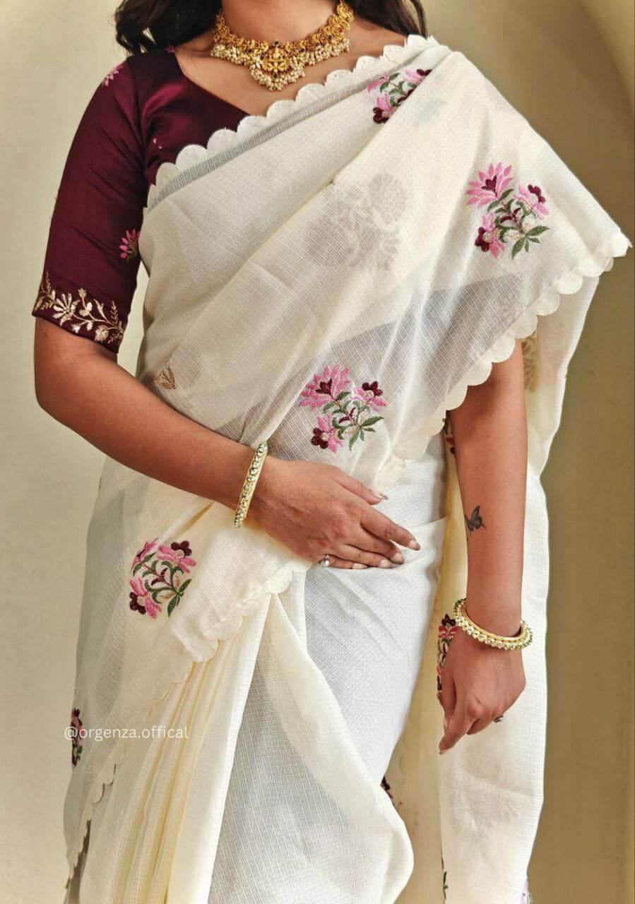white saree for women