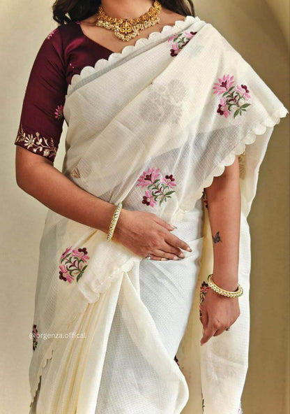 white saree for women