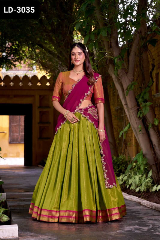 Kanchipuram half saree for women 3 colors
