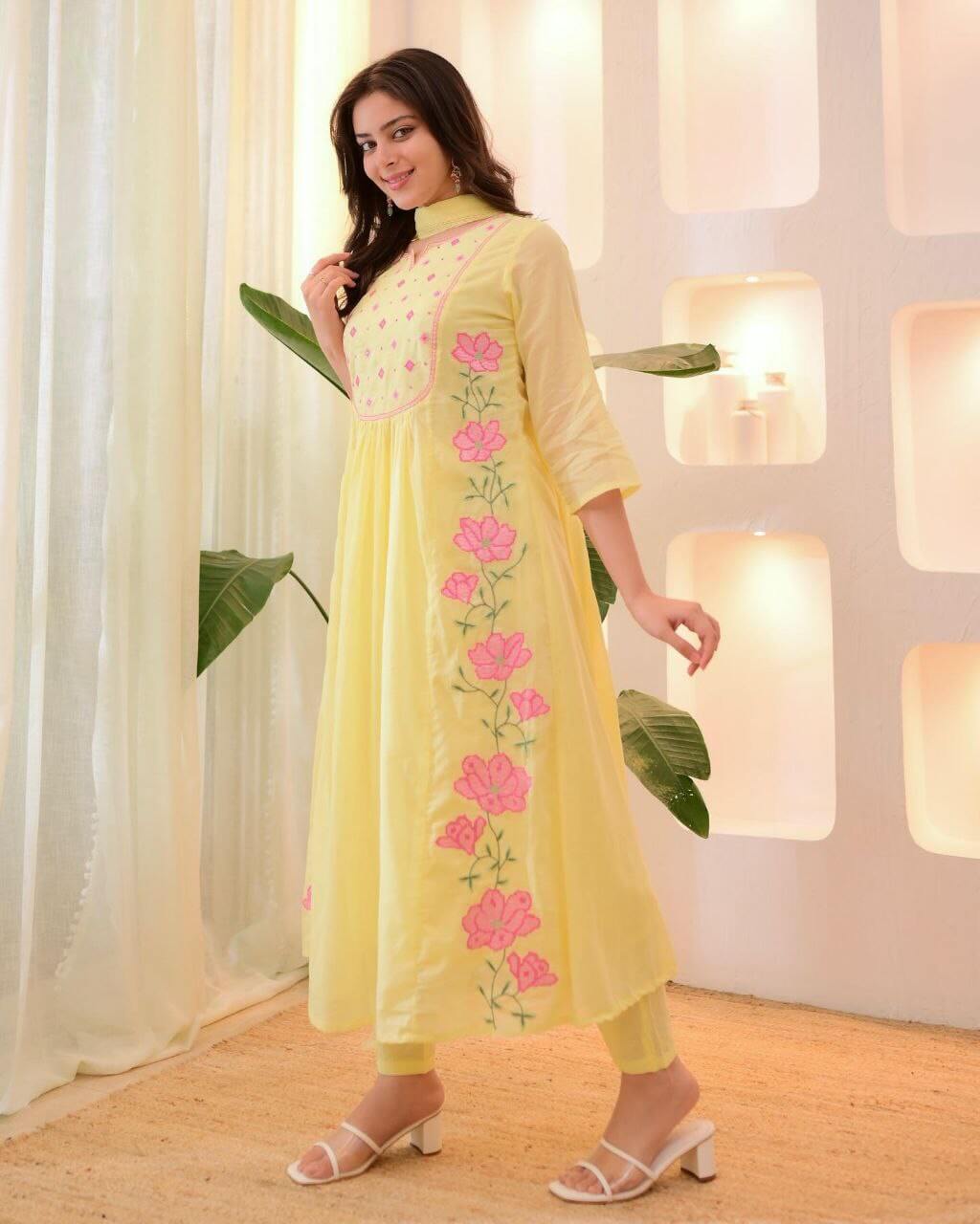 yellow kurti set 5% off ajinkya shop