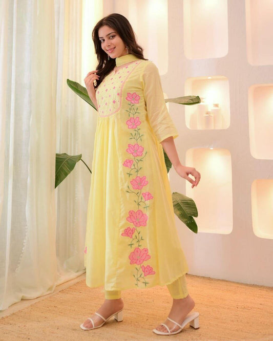 yellow kurti set 5% off ajinkya shop
