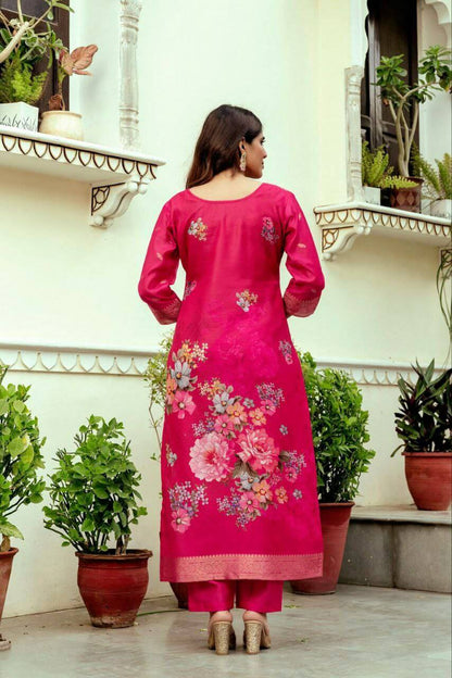Pure Viscose Jacquard kurti set for women