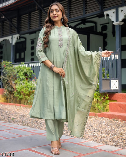 Silk Kurti Set For Women l Kurti Pant Dupatta  50% OFF l Ajinkya Shop