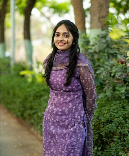 Cotton Purple kurti Set for Women