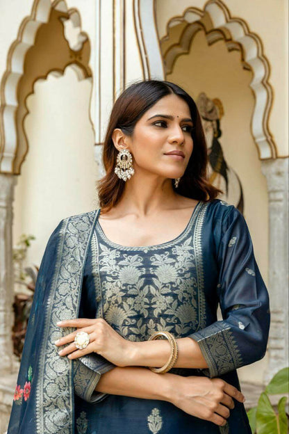 Pure Viscose Jacquard kurti set for women