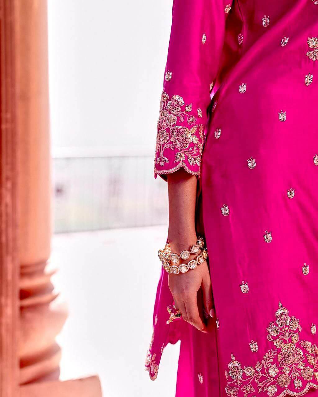 Heavy Roman Silk Sharara Suit for women