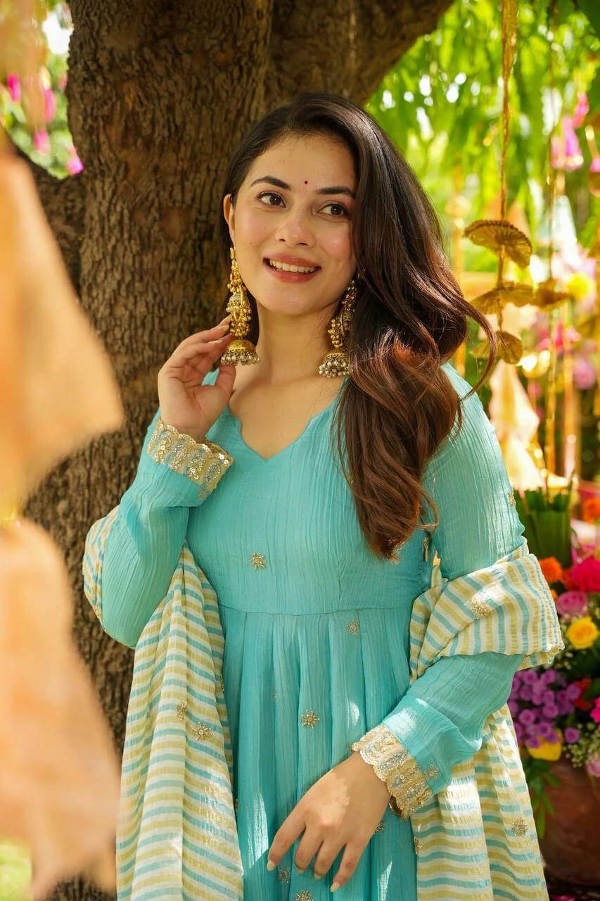 Faux Georgette With Embroidery Work Dress Suit