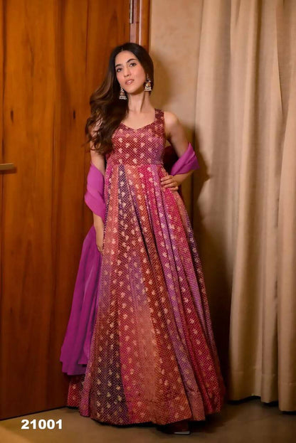 gown with dupatta for women tranding gown set