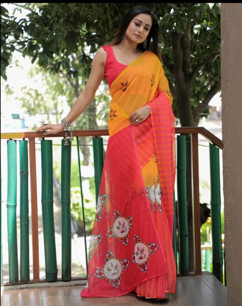 ORANGE SAREE FOR WOMEN l 50% OFF