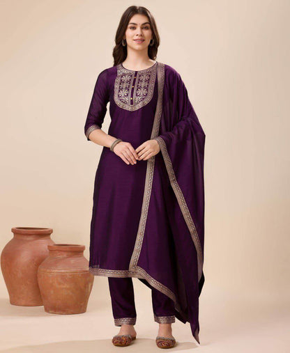Ethnic Motifs8 Jacquard Kurti Set Kurti, Pant & Dupatta