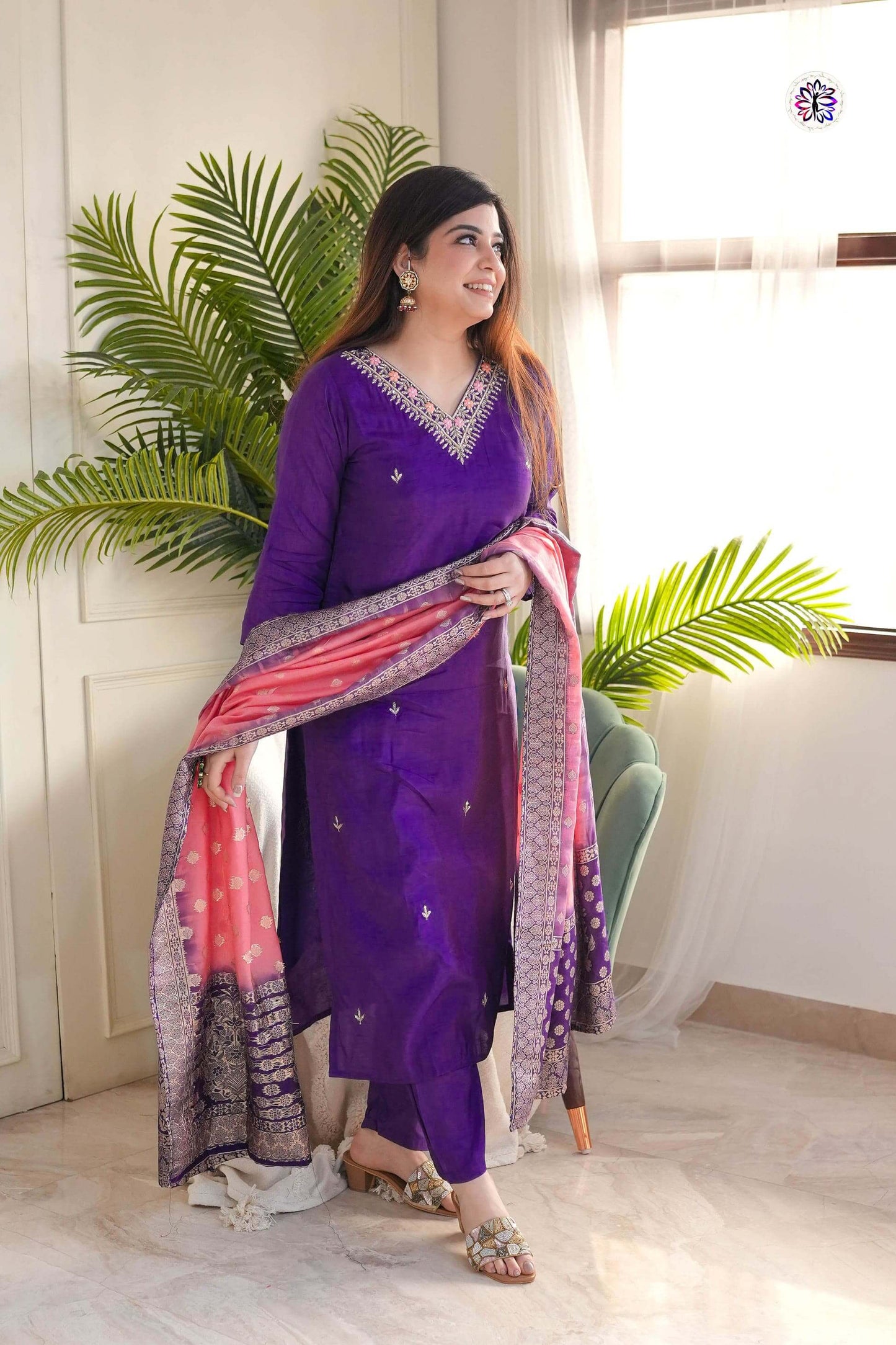 violate vichitra kurti set for women