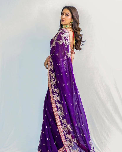 Soft Rangoli blooming silk saree for women