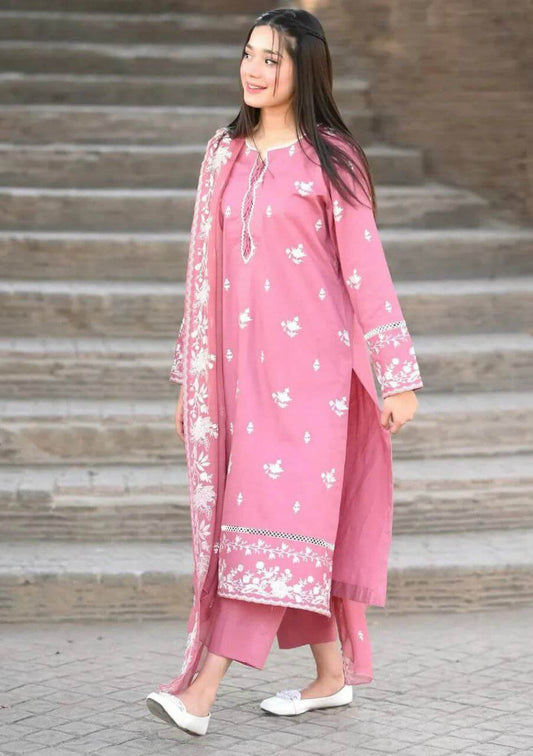 Blush Pink Silk Suit for Women with Embroidery Work