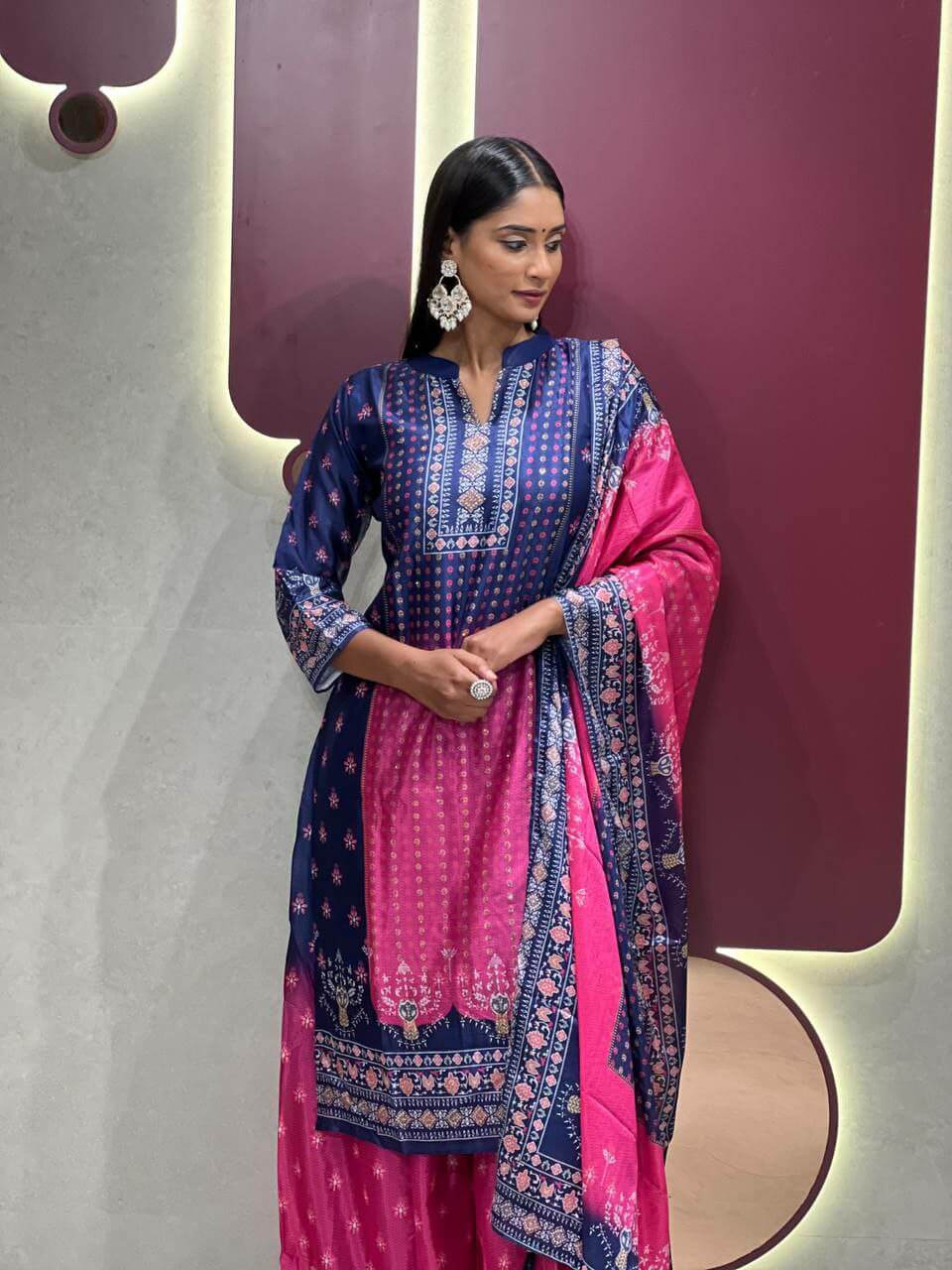 navy blue Kurti with Plazzo set for women