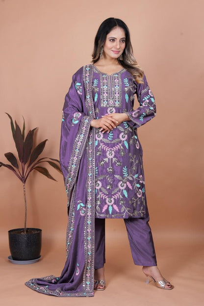 Purple kurti Set for Women