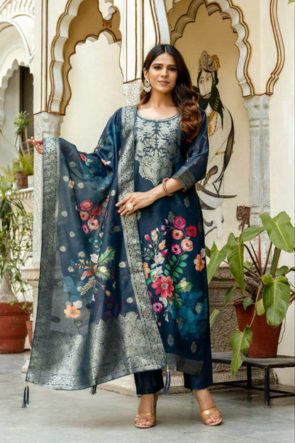 Pure Viscose Jacquard kurti set for women