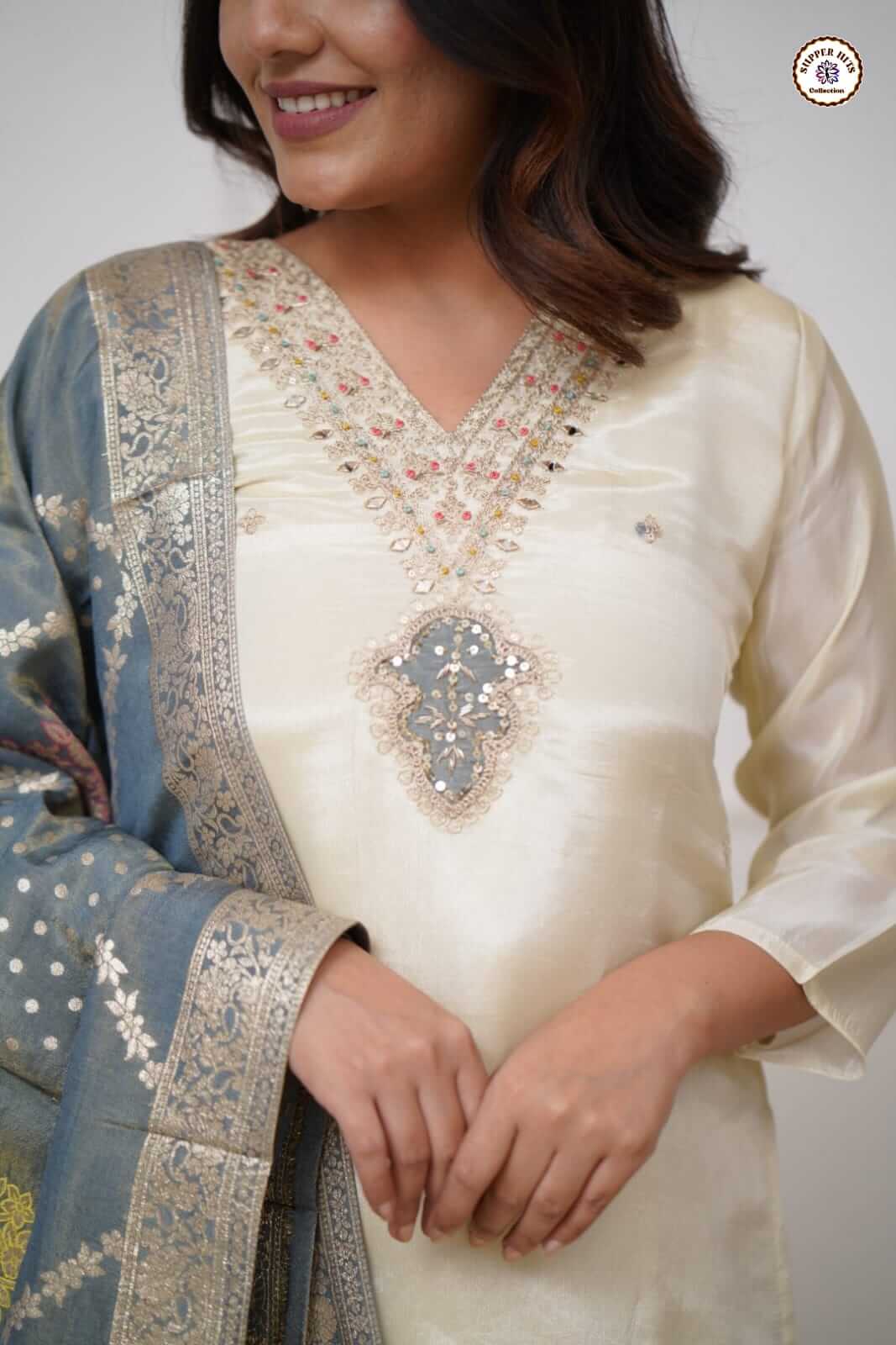 white Kurti Set For Women l Kurti Pant Dupatta  50% OFF l Ajinkya Shop