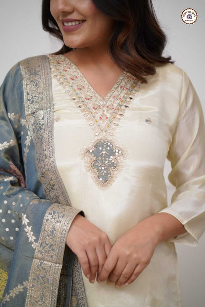 white Kurti Set For Women l Kurti Pant Dupatta  50% OFF l Ajinkya Shop