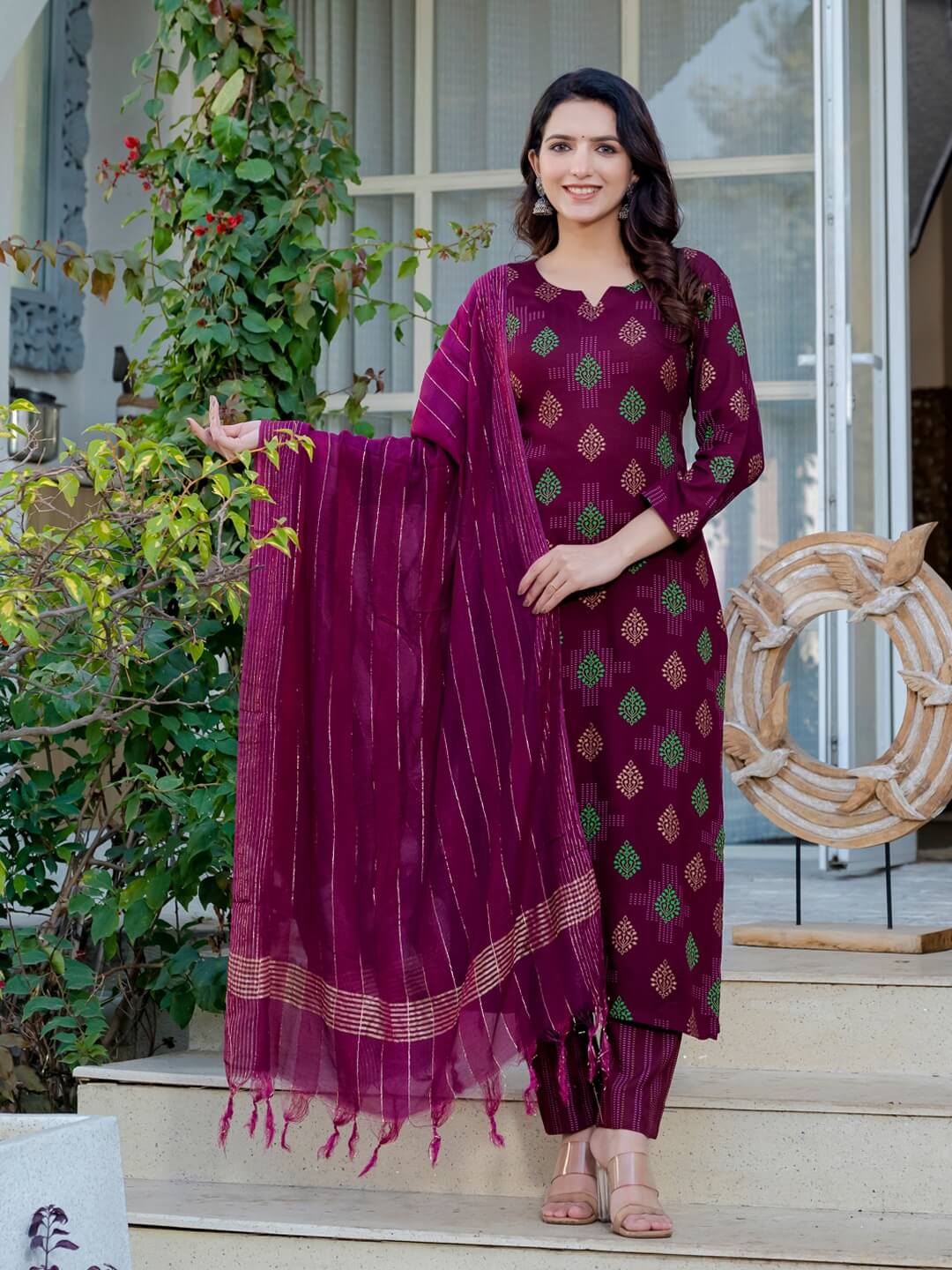 Purple kurti Set for Women 
